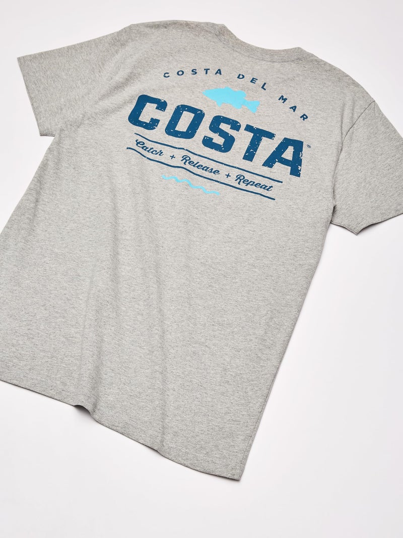 Costa Del Mar Topwater Short Sleeve T Shirt, Gray Heather, Medium - Image 3
